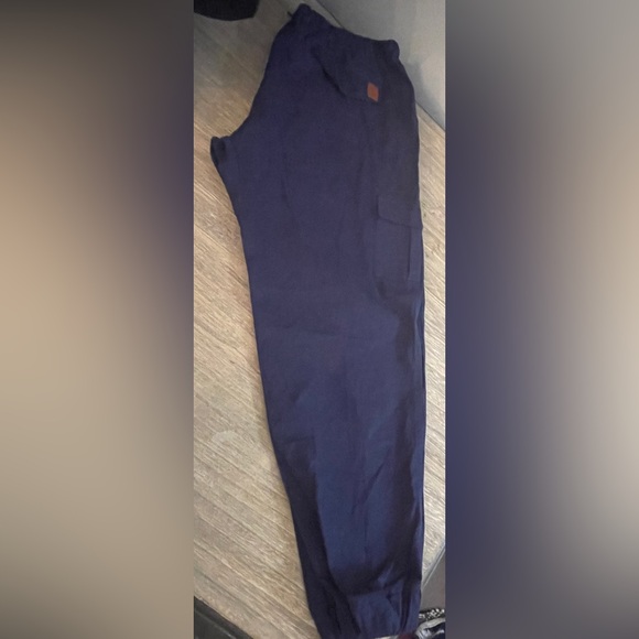 Men’s Cargo Navy Pants, Drawstring, Elastic Bottom, Size Large - Picture 8 of 11